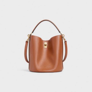 16 Celine Bucket Bag In Smooth Calfskin Marron | CL-593256