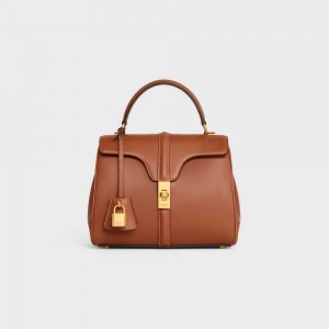 16 Celine Small Bag In Natural Calfskin Marron | CL-593276