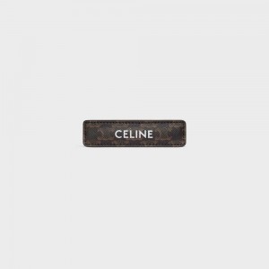 Accessoires Pour Cheveux Celine Triomphe Tela Hair Clip In Calfskin Doré Marron | CL-592334