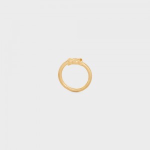 Bagues Celine Triomphe Asymmetric In Brass With Gold Finish Doré | CL-592182