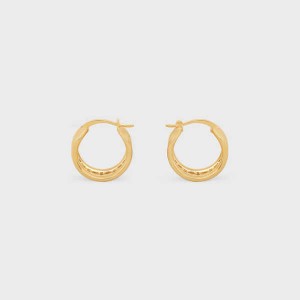 Boucles d'Oreilles Celine Triomphe Multi Hoops In Brass With Gold Finish Doré | CL-592305