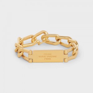 Bracelets Celine 16 Rue Vivienne Gourmette In Brass With Gold Finish Doré | CL-592212