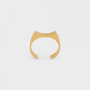 Bracelets Celine Formes Abstraites Concave Cuff In Brass With Gold Finish Doré | CL-592213