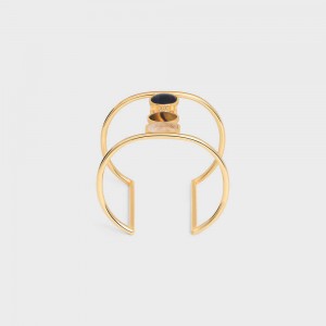 Bracelets Celine Triomphe Indie Cuff In Brass With Gold Finish Doré | CL-592197