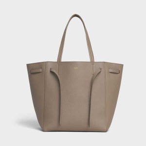 Cabas Celine Small Phantom In Soft Grained Calfskin Grise Marron | CL-593093