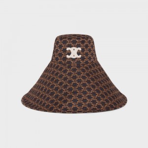 Chapeau Celine Triomhe In Monogram Coton Marron | CL-592342