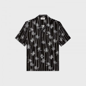 Chemises Celine Hawaiian In Printed Viscose Noir | CL-592142