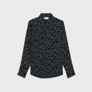 Chemises Celine Loose In Printed Viscose Noir | CL-592162