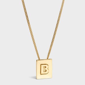 Colliers Celine Alphabet B In Brass With Gold Finish Doré | CL-592265
