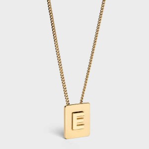 Colliers Celine Alphabet E In Brass With Gold Finish Doré | CL-592268