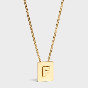 Colliers Celine Alphabet F In Brass With Gold Finish Doré | CL-592269