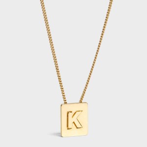 Colliers Celine Alphabet K In Brass With Gold Finish Doré | CL-592274