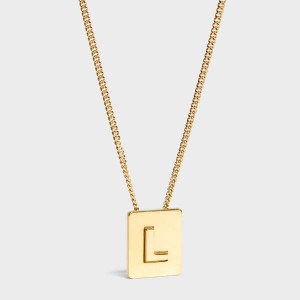 Colliers Celine Alphabet L In Brass With Gold Finish Doré | CL-592275
