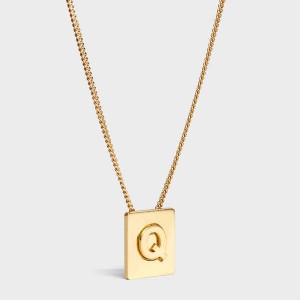Colliers Celine Alphabet Q In Brass With Gold Finish Doré | CL-592280