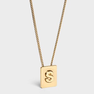 Colliers Celine Alphabet S In Brass With Gold Finish Doré | CL-592282