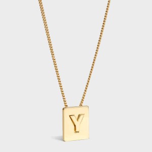 Colliers Celine Alphabet Y In Brass With Gold Finish Doré | CL-592288