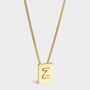 Colliers Celine Alphabet Z In Brass With Gold Finish Doré | CL-592289
