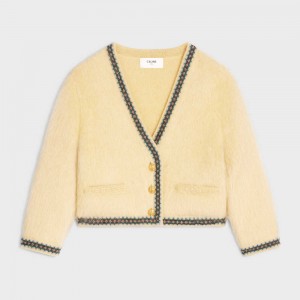 Knitwear Celine Cardigan In Mohair Jaune | CL-592702