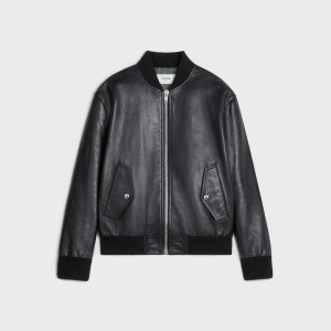 Leather Celine Blouson In Soft Noir | CL-591926