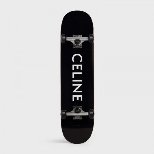 Lifestyle Celine Skateboard Logo Print Noir | CL-591678