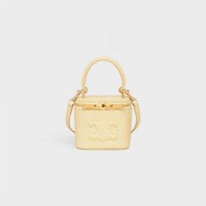 Mini Sacs Celine Vanity Case Cuir Triomphe In Smooth Calfksin Abricot | CL-593040