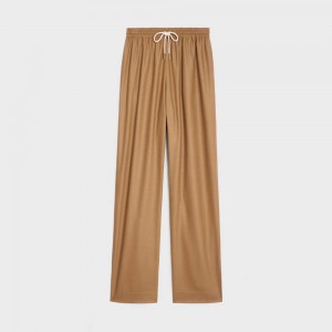 Pantalon Celine Droit Jogging In Cashmere Flannel Marron | CL-592752