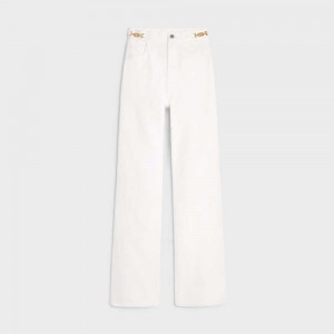 Pantalon Celine Jane Flared Jeans In Optic Wash Denim Blanche Lavage | CL-592722