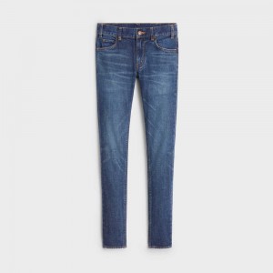 Pantalon Celine Mince Jeans In Dark Union Wash Denim Lavage Foncé | CL-592730