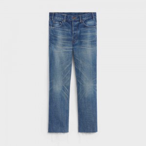 Pantalon Celine Polly Jeans In Dark Union Wash Denim Lavage Foncé | CL-592713