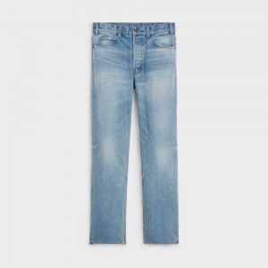Pantalon Celine Polly Jeans In Steel Blue Wash Denim Grise Bleu Lavage | CL-592711