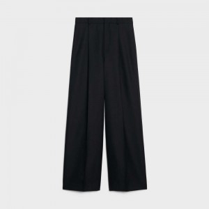 Pantalon Celine Taillat In Laine Gabardine And Mohair Noir | CL-592739