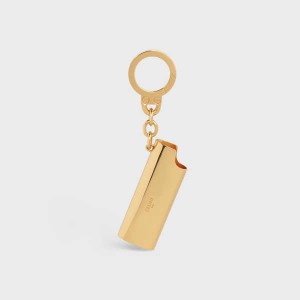 Petite Maroquinerie Celine Lighter Case Charm In Brass Doré | CL-592920