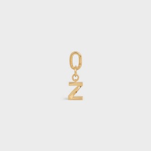Petite Maroquinerie Celine Z Charm In Brass Doré | CL-592945