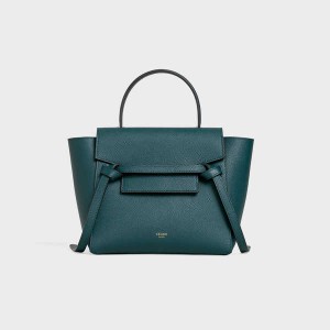 Sac Banane Celine Nano In Grained Calfskin Turquoise | CL-593056