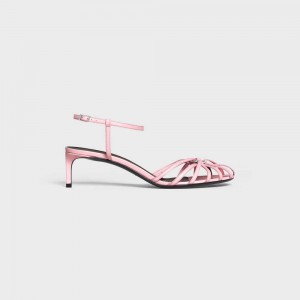 Sandale Celine Triomphe In Kidskin Silver Finishing Rose | CL-592603