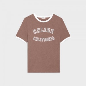 T-shirt Celine California 70 S In Coton Jersey Marron | CL-592776