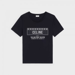 T-shirt Celine Wiltern In Coton Jersey Noir Blanche | CL-592772