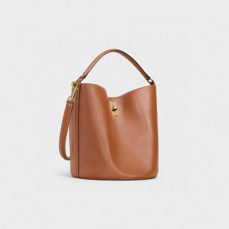 16 Celine Bucket Bag In Smooth Calfskin Marron | CL-593256