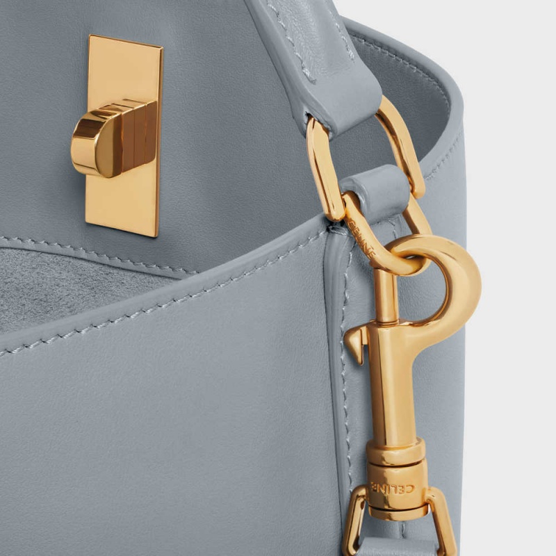 16 Celine Bucket Bag In Smooth Calfskin Bleu Grise | CL-593255