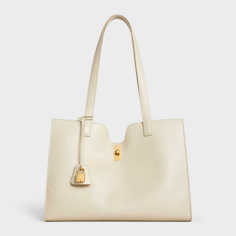 16 Celine Cabas In Smooth Calfskin Blanche | CL-593252