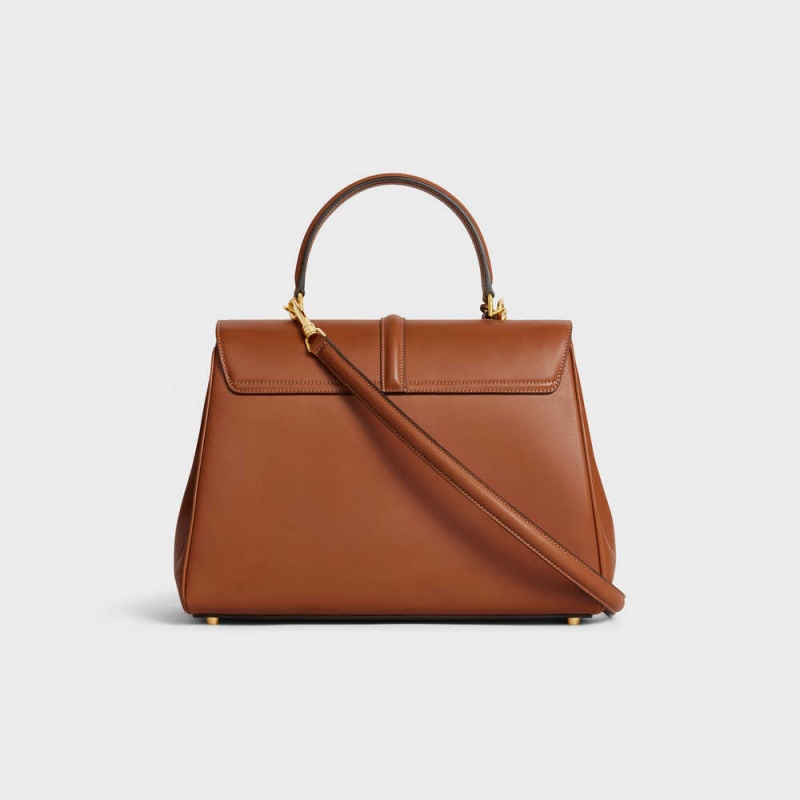 16 Celine Classique Bag In Natural Calfskin Marron | CL-593282