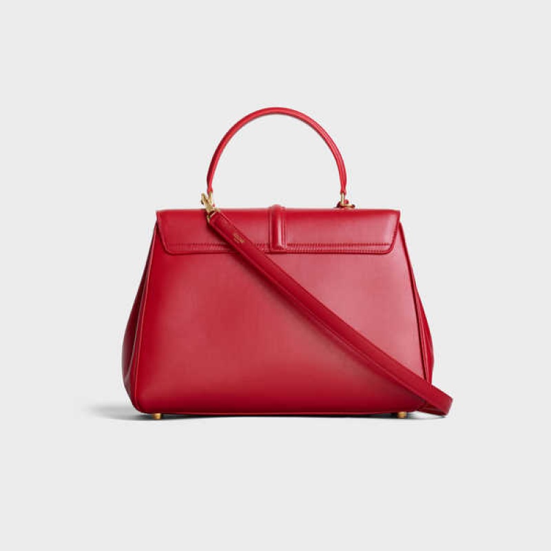 16 Celine Classique Bag In Satinated Calfskin Rouge | CL-593280