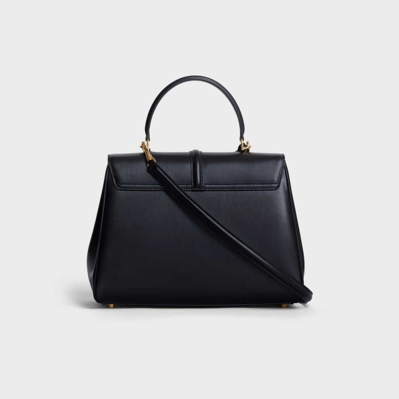 16 Celine Classique Bag In Satinated Calfskin Noir | CL-593278