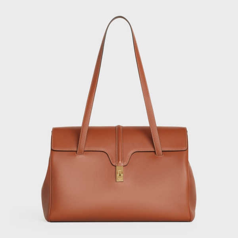 16 Celine Large Soft Bag In Smooth Calfskin Marron | CL-593266