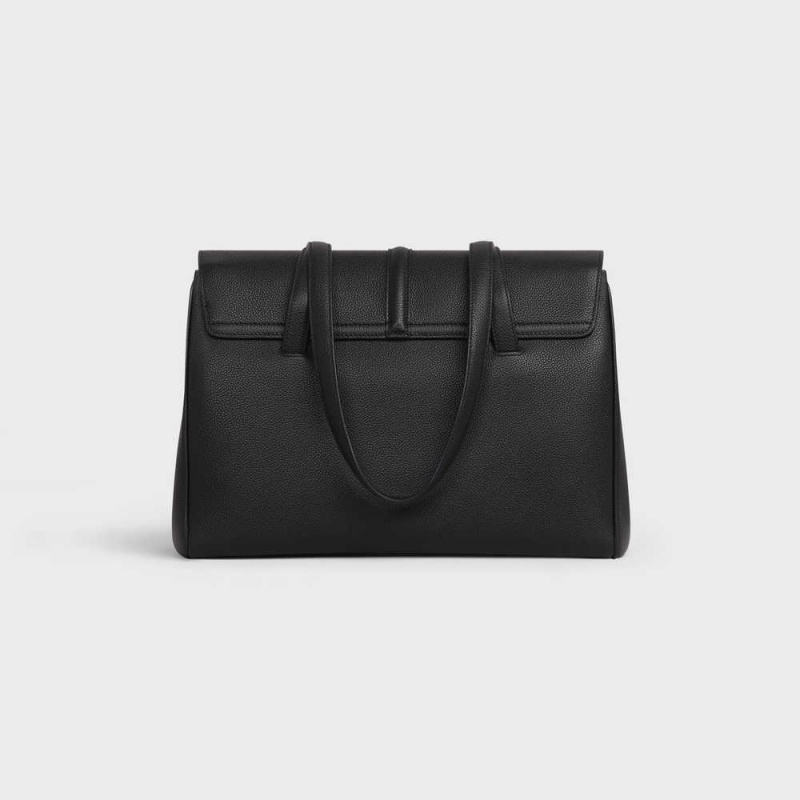 16 Celine Medium Soft Bag In Supple Grained Calfskin Noir | CL-593263