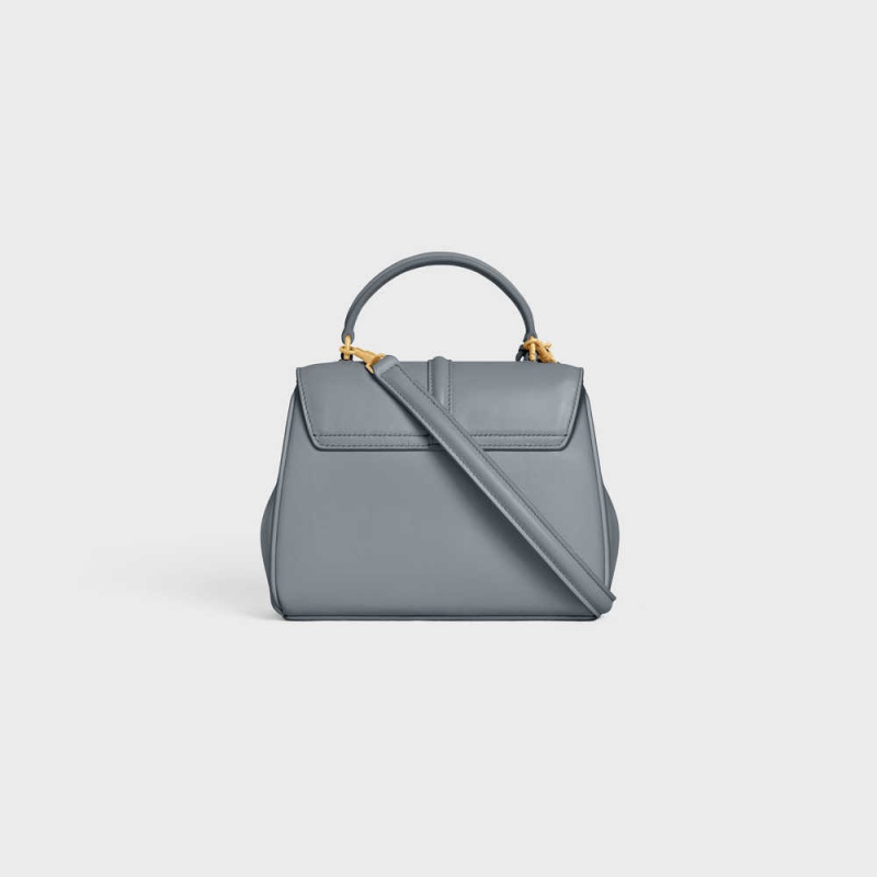 16 Celine Mini In Satinated Calfskin Bleu Grise | CL-593269