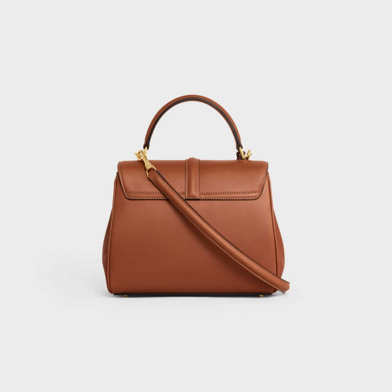 16 Celine Small Bag In Natural Calfskin Marron | CL-593276