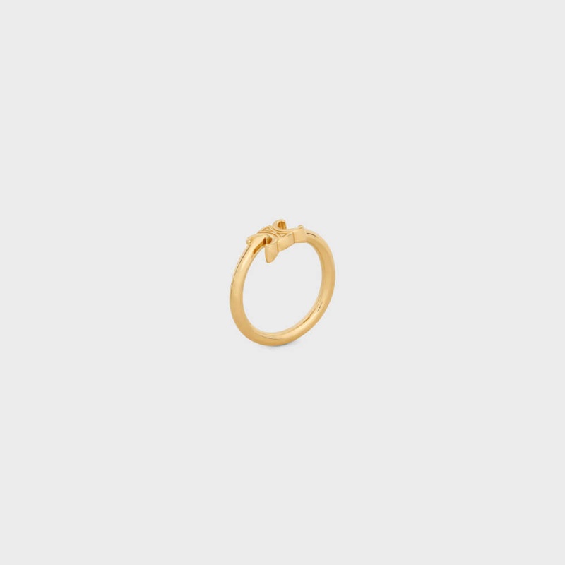 Bagues Celine Triomphe Asymmetric In Brass With Gold Finish Doré | CL-592182