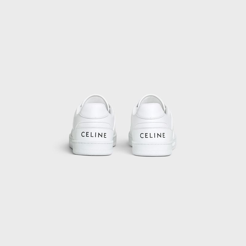 Basket Celine C04 Trainer Low Dentelle-up In Calfskin Blanche | CL-591906