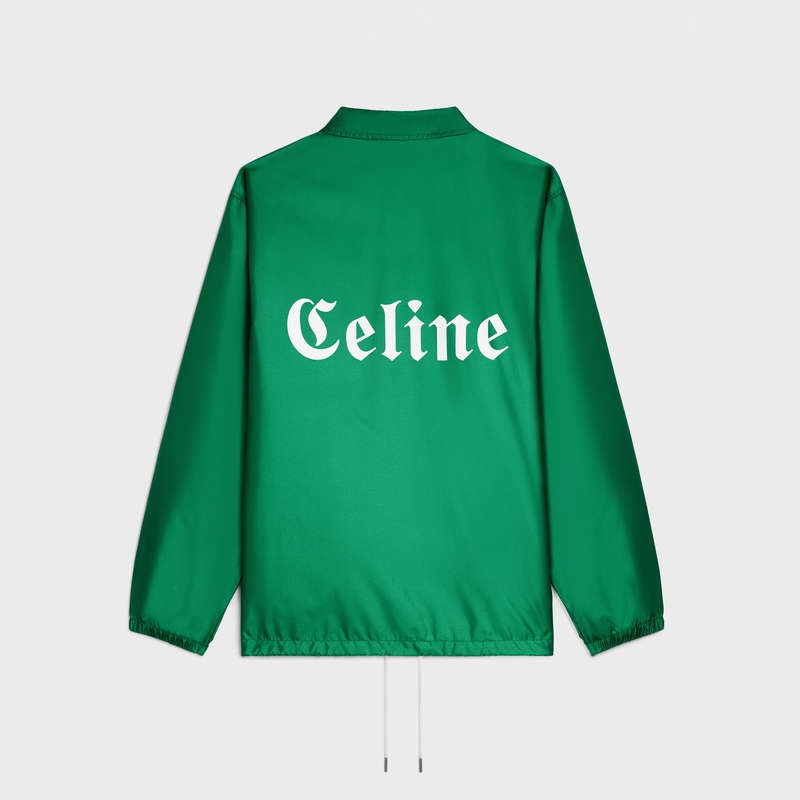 Blousons Celine Long Coach In Legere Nylon Vert | CL-591950